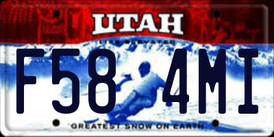 UT license plate F584MI
