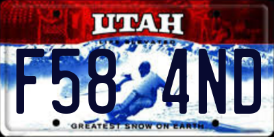 UT license plate F584ND