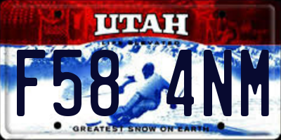 UT license plate F584NM