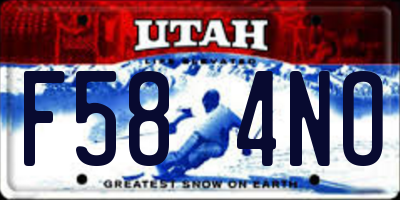 UT license plate F584NO