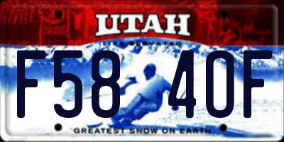UT license plate F584OF