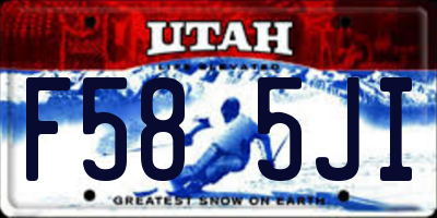 UT license plate F585JI
