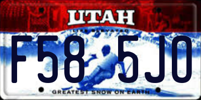 UT license plate F585JO