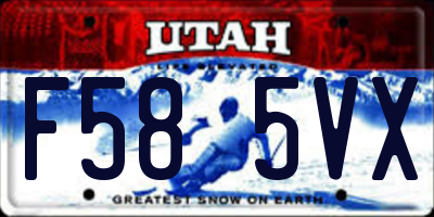 UT license plate F585VX