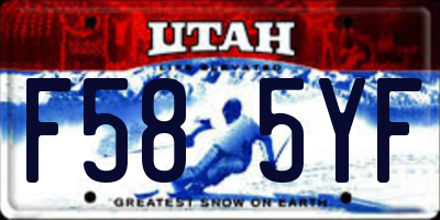 UT license plate F585YF