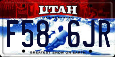 UT license plate F586JR