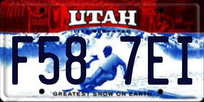 UT license plate F587EI