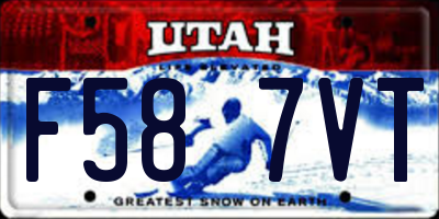 UT license plate F587VT
