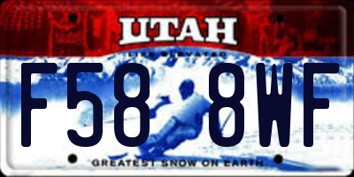 UT license plate F588WF