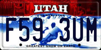 UT license plate F593UM