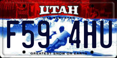 UT license plate F594HU