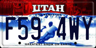 UT license plate F594WY
