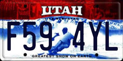 UT license plate F594YL