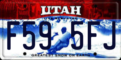 UT license plate F595FJ