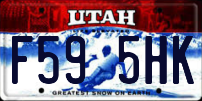 UT license plate F595HK