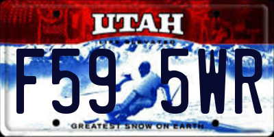 UT license plate F595WR