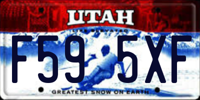 UT license plate F595XF