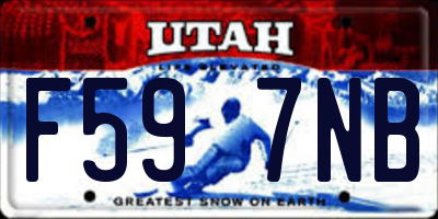 UT license plate F597NB