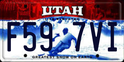 UT license plate F597VI