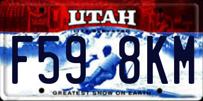 UT license plate F598KM