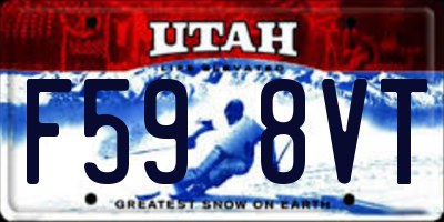 UT license plate F598VT