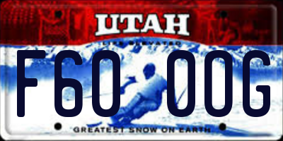 UT license plate F600OG