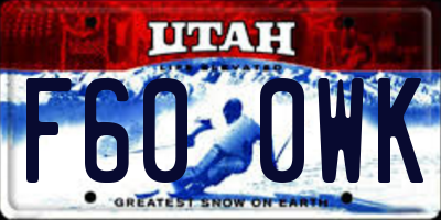 UT license plate F600WK