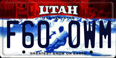UT license plate F600WM
