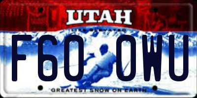 UT license plate F600WU