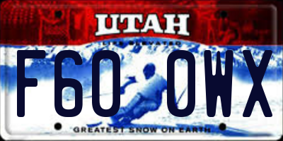 UT license plate F600WX