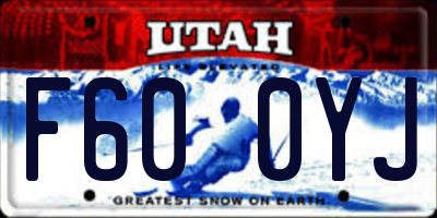 UT license plate F600YJ