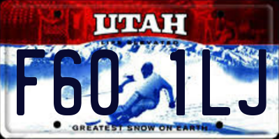 UT license plate F601LJ