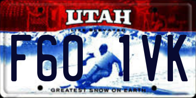UT license plate F601VK