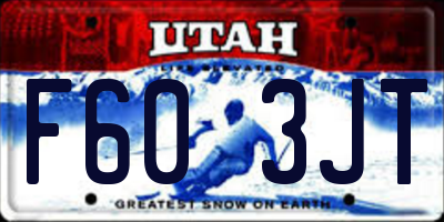 UT license plate F603JT