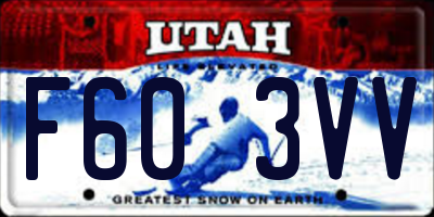 UT license plate F603VV
