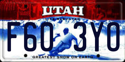 UT license plate F603YO