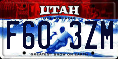 UT license plate F603ZM