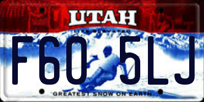 UT license plate F605LJ