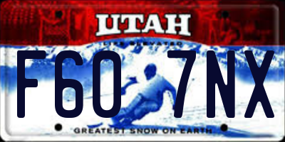 UT license plate F607NX