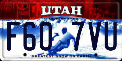 UT license plate F607VU
