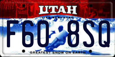UT license plate F608SQ
