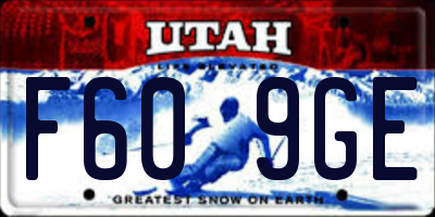 UT license plate F609GE