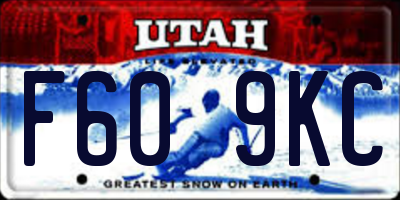 UT license plate F609KC