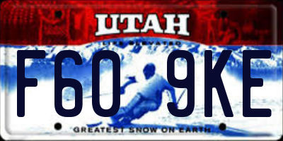 UT license plate F609KE