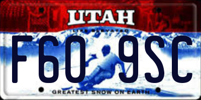 UT license plate F609SC