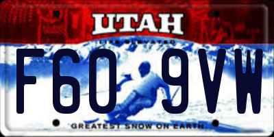 UT license plate F609VW