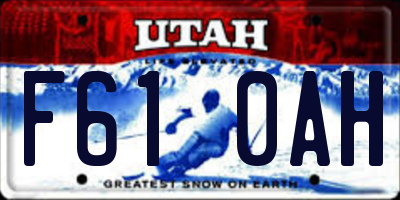 UT license plate F610AH