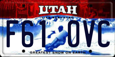 UT license plate F610VC