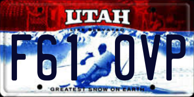 UT license plate F610VP