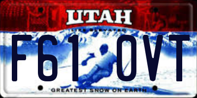 UT license plate F610VT
